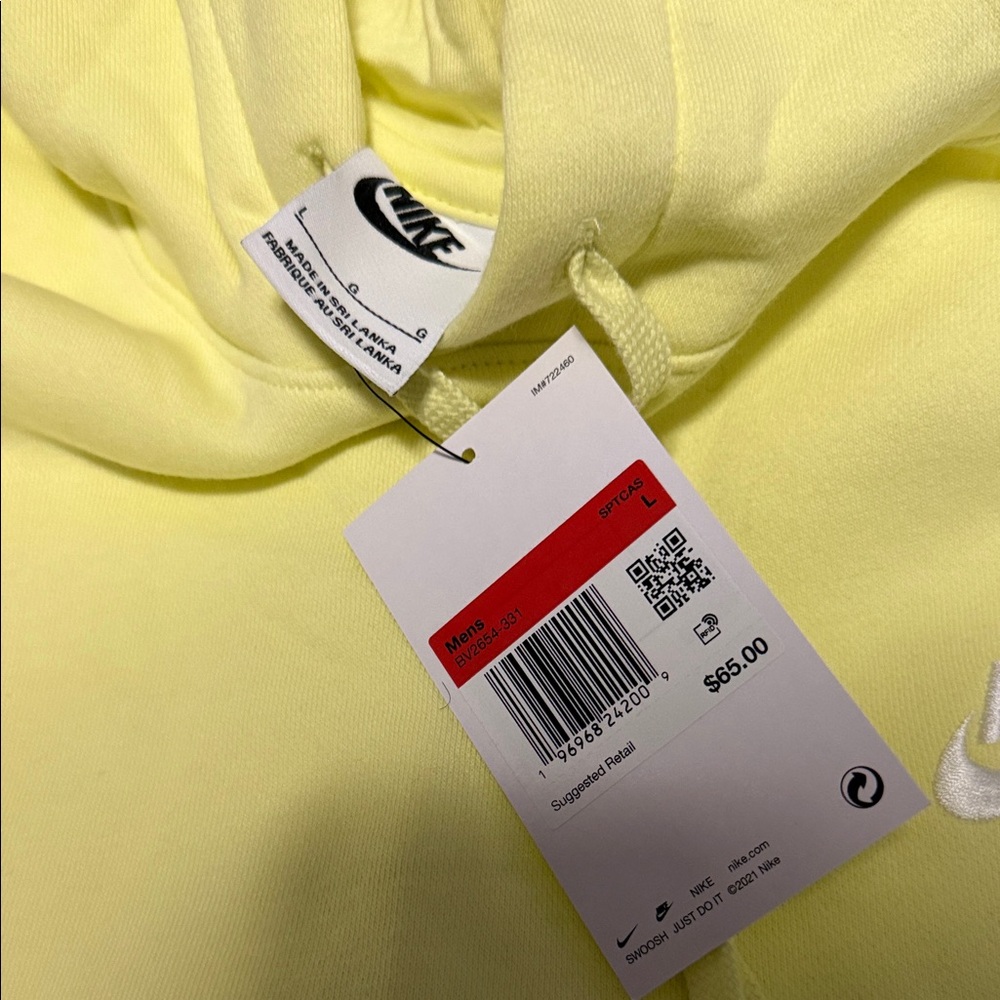 Nike Yellow Pullover Hoodie - Picture 3 of 4